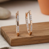 Elegant Earrings in Gold-Plated Zirconia