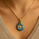Blue Pearl Shell Necklace