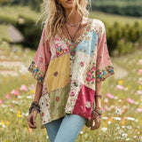Floral Colour Block Blouse