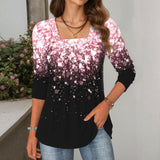 【Long Sleeves】Casual Gradient Blouse