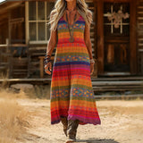 Vintage Ethnic Print Dress