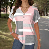 Casual Colour Block Blouse