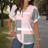 Casual Colour Block Blouse