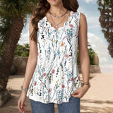 Casual Floral Print Tank Top