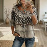 Vintage Floral Print Blouse