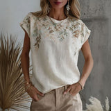 Vintage Leaf Print T-Shirt