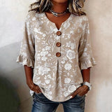 Vintage Floral Print Blouse