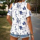 Elegant Blouse with Leaf Print