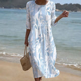 Casual Leaf Print Dress