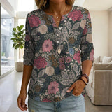Vintage Floral Print Blouse