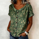 Vintage Floral Print Blouse