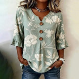 Vintage Floral Print Blouse