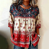 Vintage Floral Print Blouse