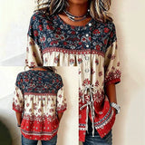 Vintage Floral Print Blouse