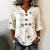 Vintage Floral Print Blouse