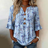Vintage Floral Print Blouse