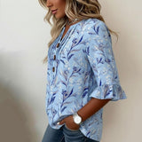 Vintage Floral Print Blouse