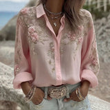 Vintage Floral Print Blouse