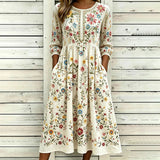 Vintage Floral Print Dress