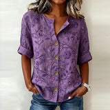 Vintage Floral Print Blouse