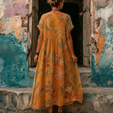 Vintage Floral Print Dress