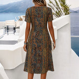 Vintage Ethnic Print Dress