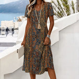 Vintage Ethnic Print Dress
