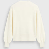 ROMILLY | WHITE SWEATER WITH RED HEART PATTERN