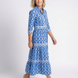 Ysolde | Three Quarter Sleeve Chain Pattern Midi Dress