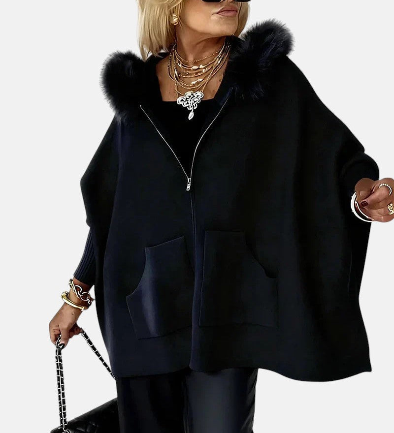 ARABELLE | CASUAL HOODED COAT WITH FUR COLLAR