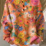 Wiebke | Orange Jersey with Flowers