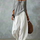 Off-Shoulder Top & Lantern Trousers Set