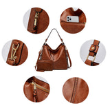 Set of 3 Luxury Leather Hobo Bags