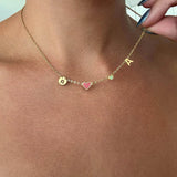 HEART-SHAPED INITIAL NECKLACE