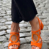 Begoña™ | Flat Sandals with Circular Detail