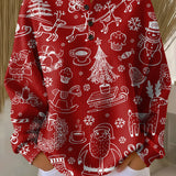 Merle | Red Christmas Jumper with White Motifs