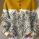 Frieda | Mustard Yellow Jersey with Polka Dot Pattern