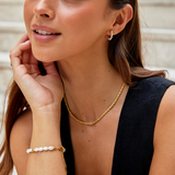 Hoop Earrings with Ruffled Pearls