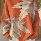 Marlene | Orange Jumper with Autumn Leaves