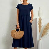 Gabrielle™ — Fluid Midi Dress Timeless Elegance
