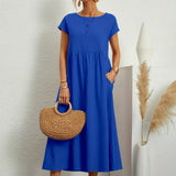 Gabrielle™ — Fluid Midi Dress Timeless Elegance