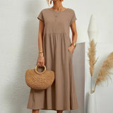 Gabrielle™ — Fluid Midi Dress Timeless Elegance