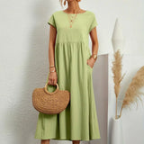 Gabrielle™ — Fluid Midi Dress Timeless Elegance