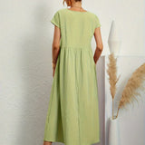 Gabrielle™ — Fluid Midi Dress Timeless Elegance