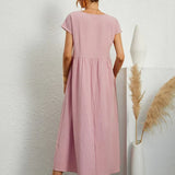 Gabrielle™ — Fluid Midi Dress Timeless Elegance