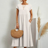 Gabrielle™ — Fluid Midi Dress Timeless Elegance
