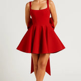 EIRLYS | SQUARE-NECK MINI DRESS WITH BACK BOW