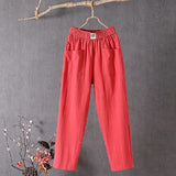 【Cotton and Linen】Casual Solid Colour Trousers