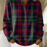 TESSIA™ - CHECKERED HOODIE BLOUSE