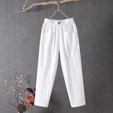 【Cotton and Linen】Casual Solid Colour Trousers